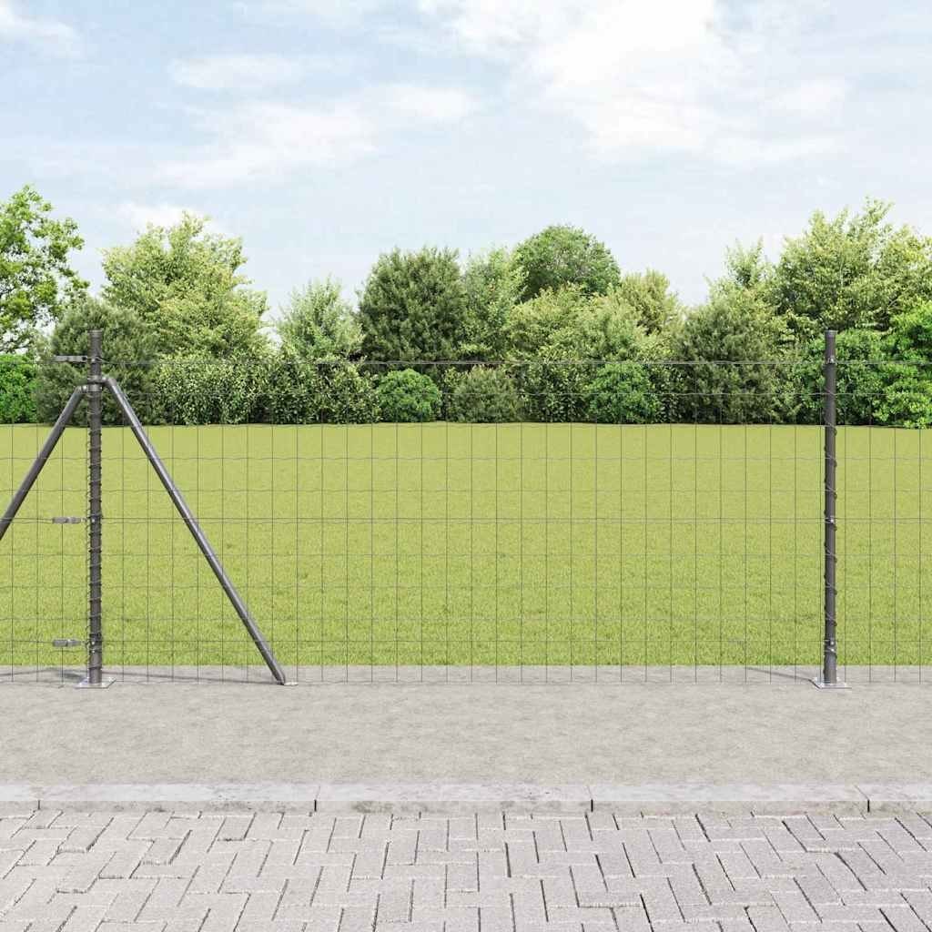 Lumarko Ogrodzenie z słupkami Szary 0.8 x 10 m Stal