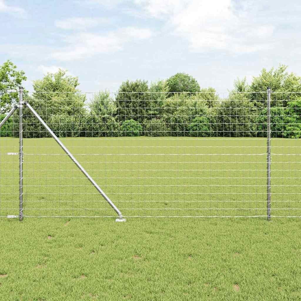 Lumarko Ogrodzenie z słupkami Srebrny 1.2 x 25 m Stal