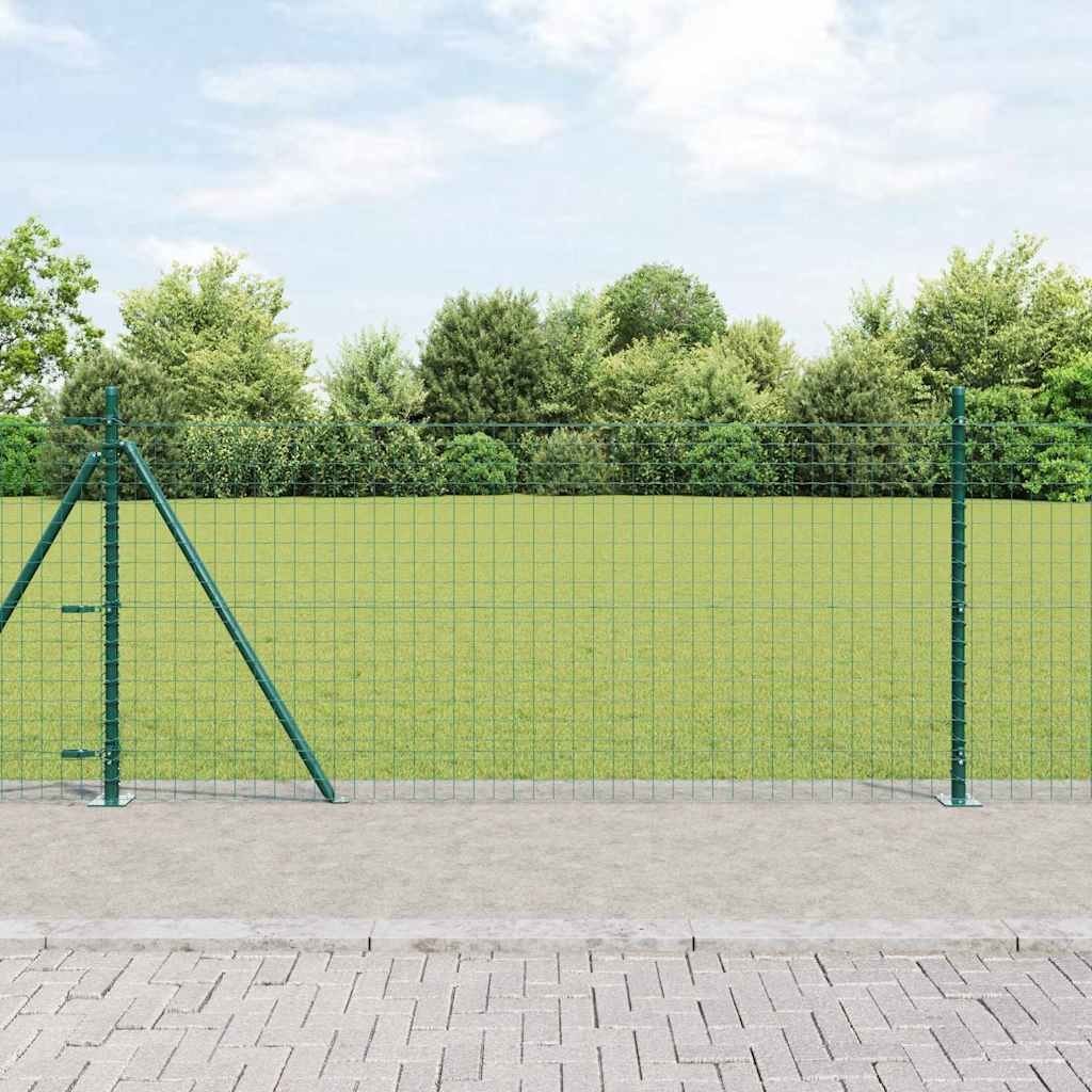 Lumarko Ogrodzenie z słupkami Zielony 1 x 10 m Stal