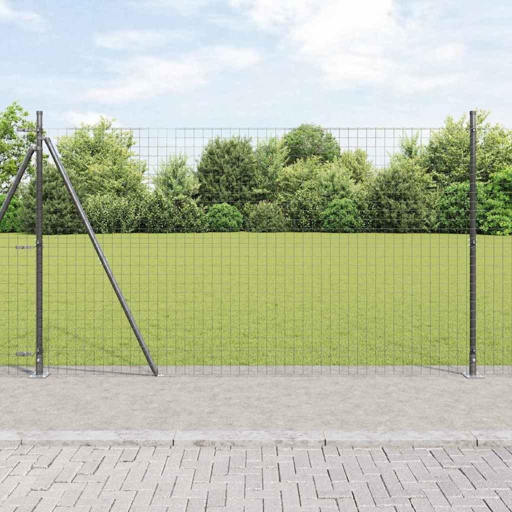 Lumarko Ogrodzenie z słupkami Szary 1.5 x 10 m Stal