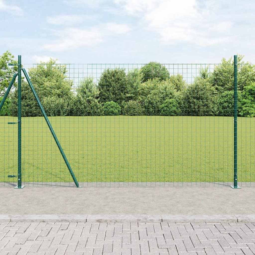 Lumarko Ogrodzenie z słupkami Zielony 1.5 x 10 m Stal