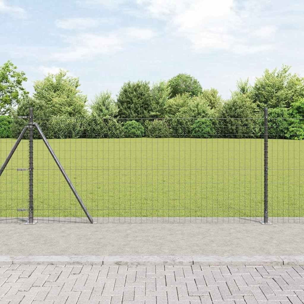 Lumarko Ogrodzenie z słupkami Szary 1 x 10 m Stal