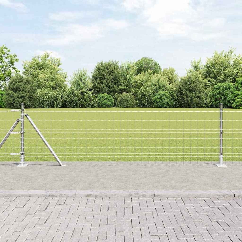 Lumarko Ogrodzenie z słupkami Srebrny 0.6 x 25 m Stal