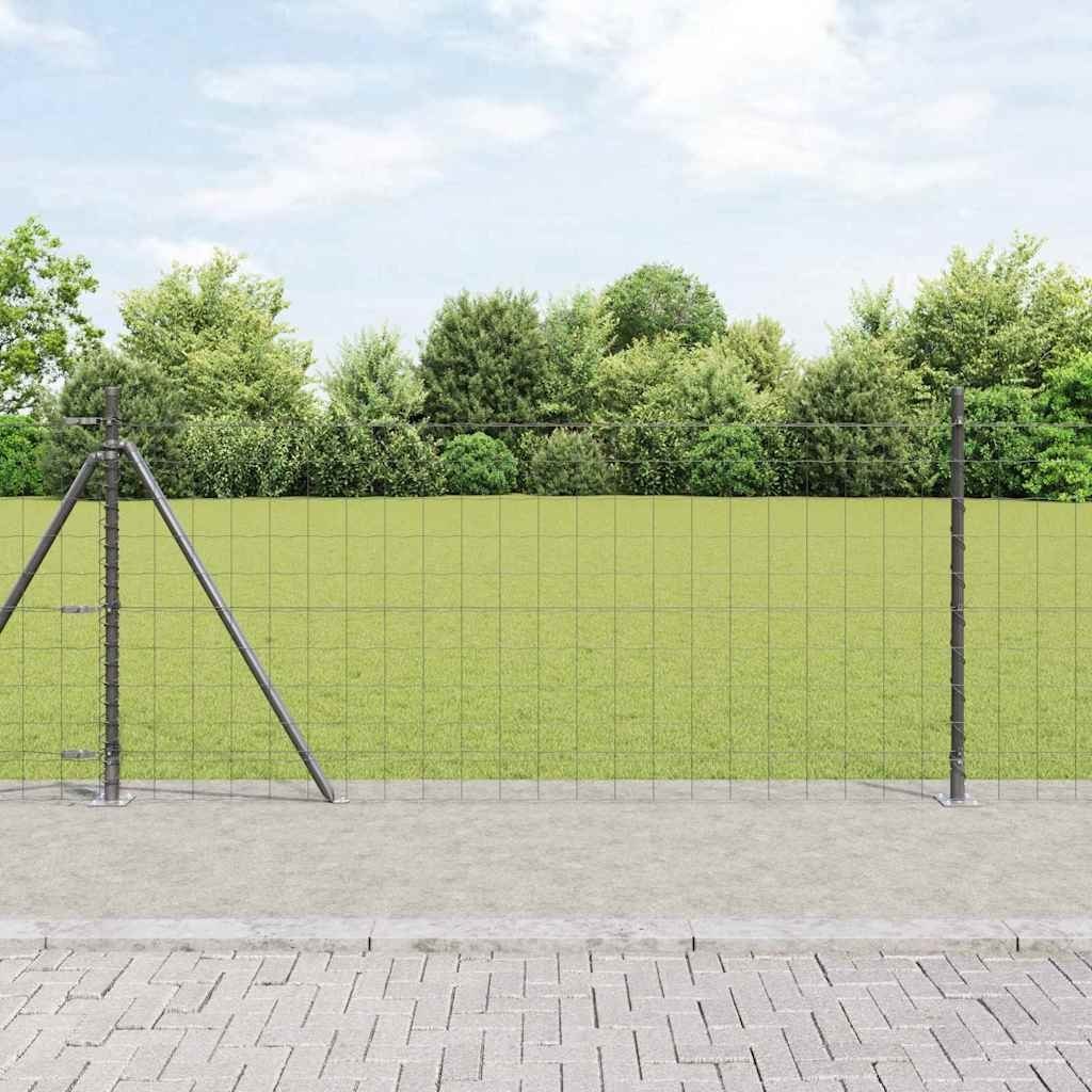 Lumarko Ogrodzenie z słupkami Szary 1 x 25 m Stal