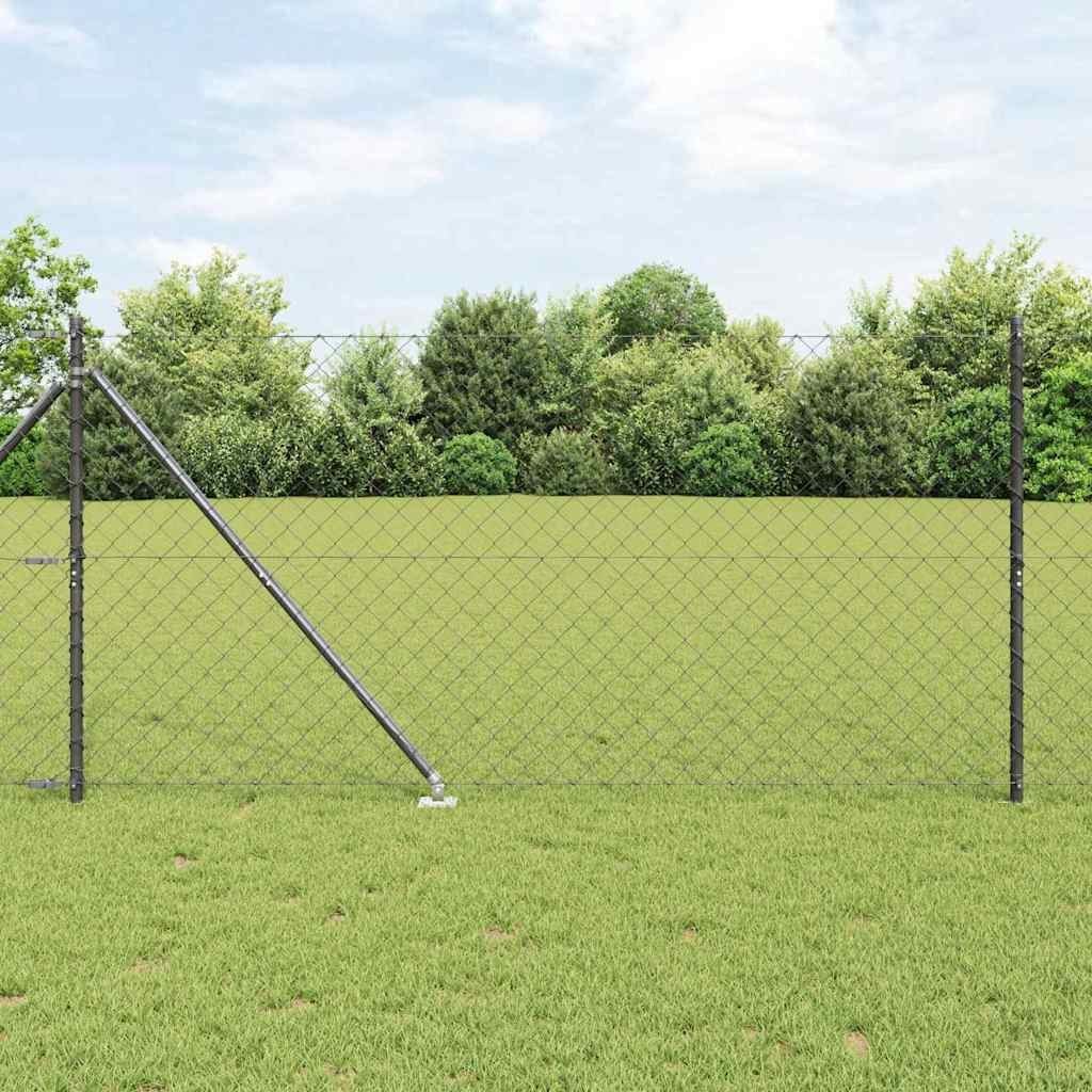 Lumarko Ogrodzenie z ogniwową siatką z słupkami Szary 1.2 x 25 m Stal