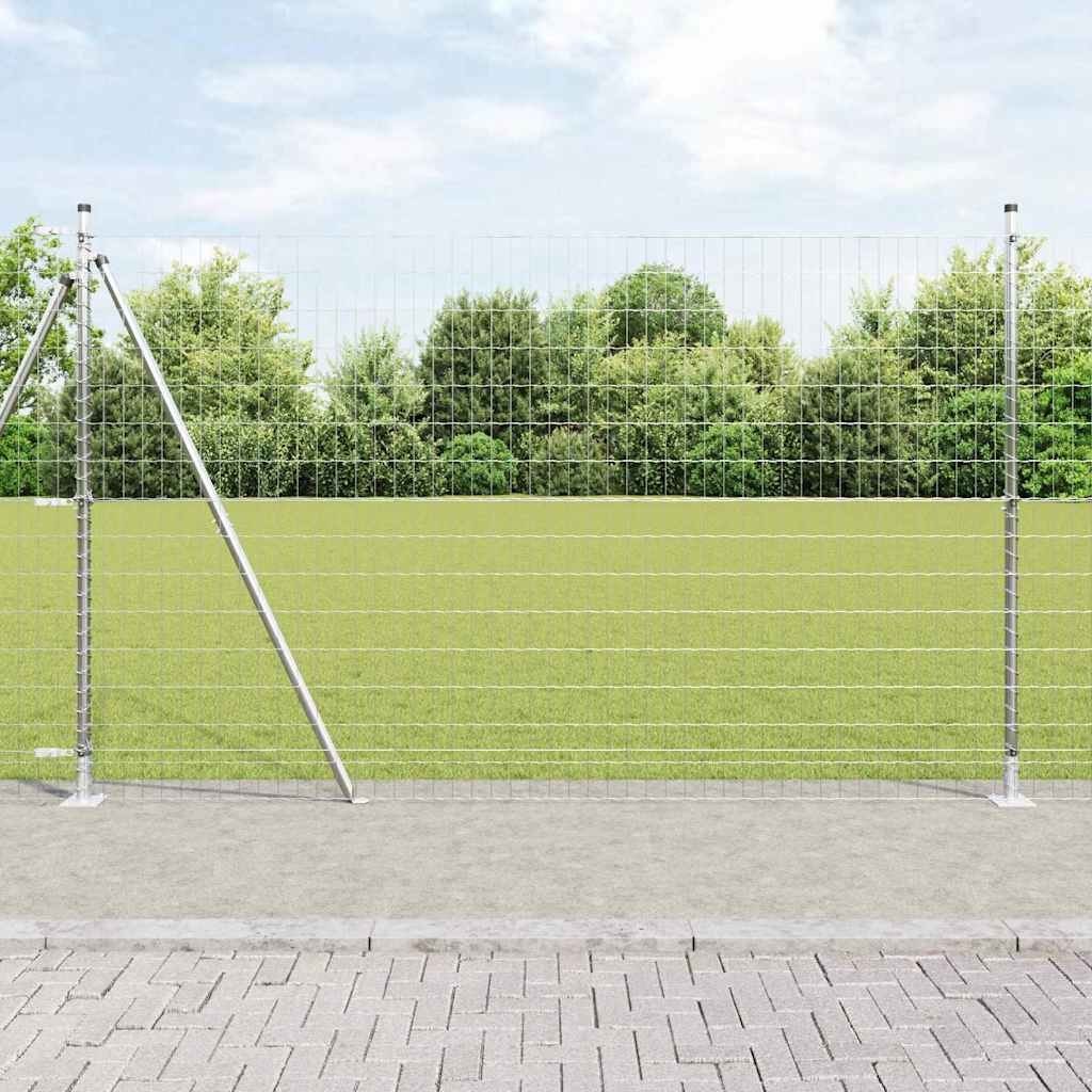 Lumarko Ogrodzenie z słupkami Srebrny 1.4 x 10 m Stal