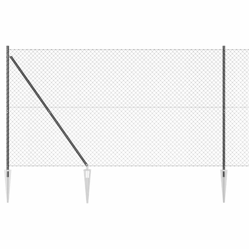 Lumarko Ogrodzenie z ogniwową siatką z słupkami Szary 1.6 x 25 m Stal