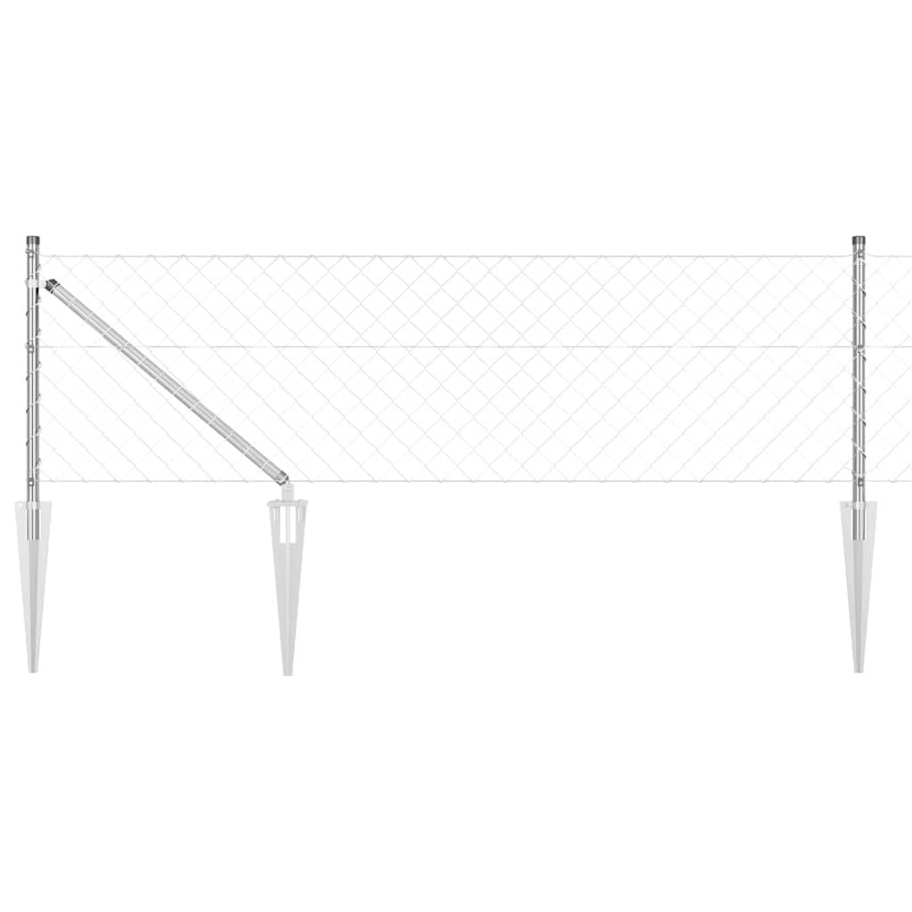 Lumarko Ogrodzenie z ogniwową siatką z słupkami Srebrny 10 x 0.4 m Stal