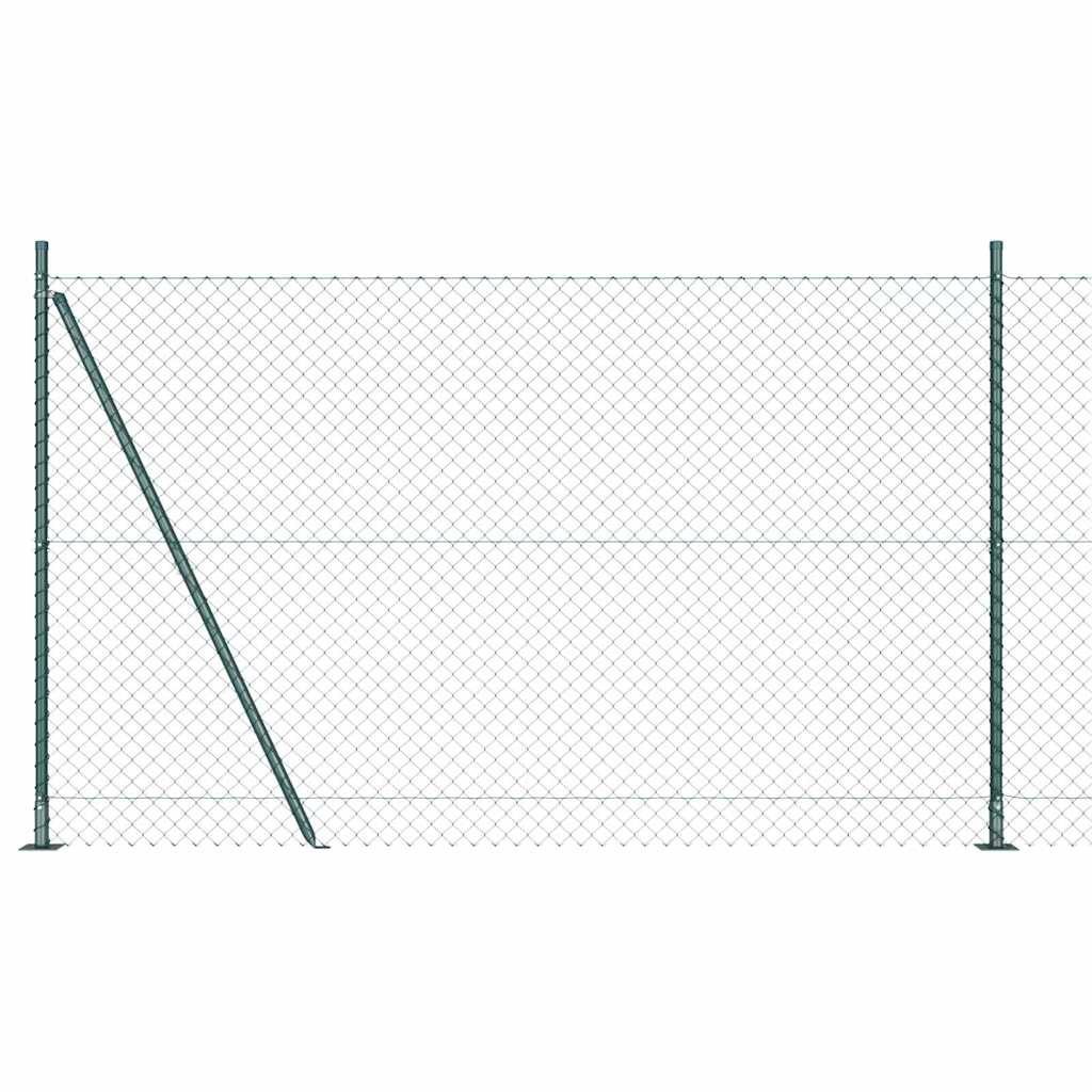 Lumarko Ogrodzenie z ogniwową siatką z słupkami Srebrny 10 x 1.6 m Stal