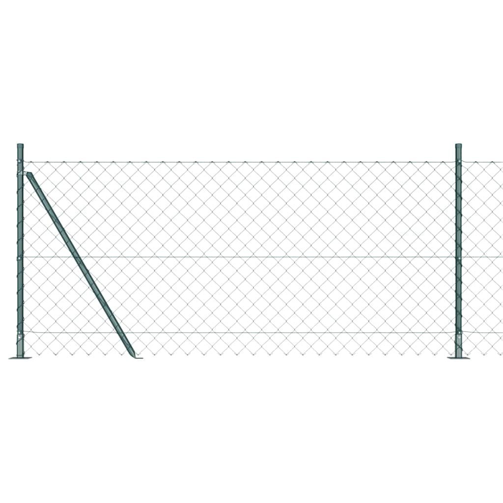 Lumarko Ogrodzenie z ogniwową siatką z słupkami Srebrny 10 x 1 m Stal