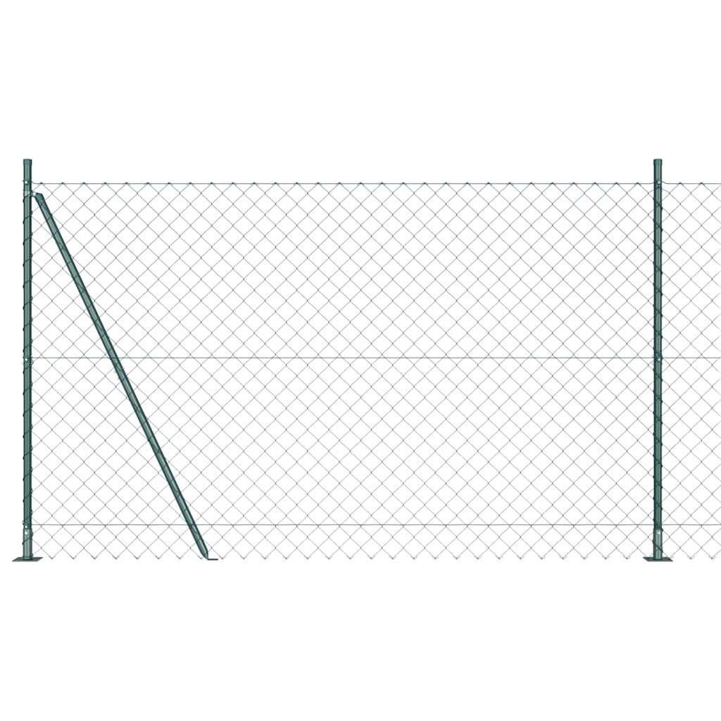 Lumarko Ogrodzenie z ogniwową siatką z słupkami Srebrny 10 x 1.5 m Stal