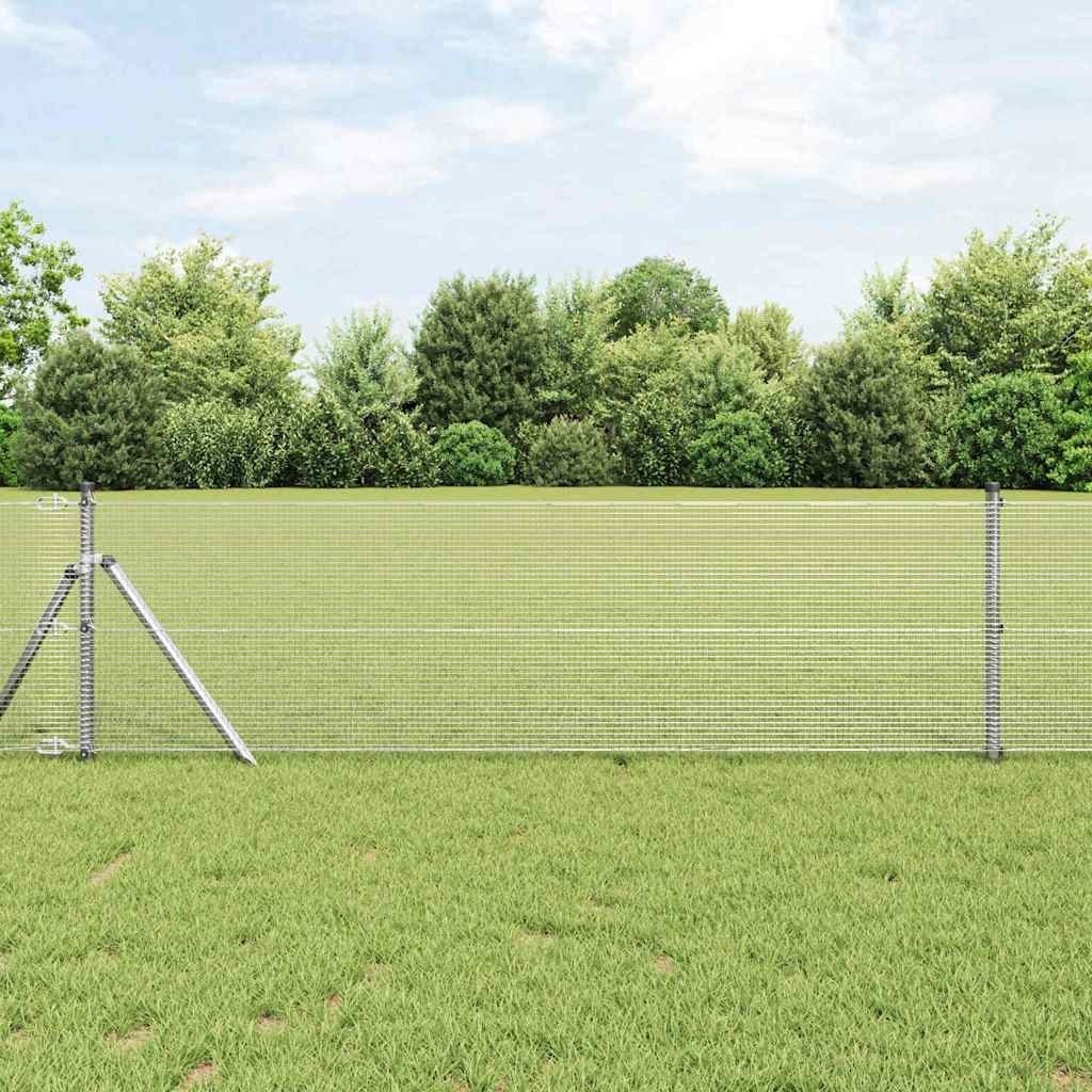 Welded Wire Fence z 7 słupkami 0.4x10 m ze stali ocynkowanej