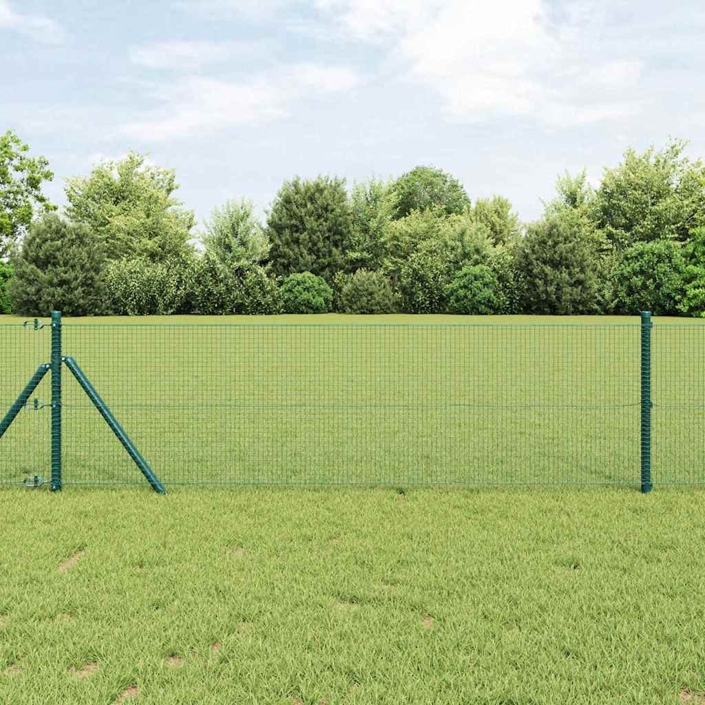 Lumarko Ogrodzenie z drutu spawanego z 13 słupkami Zielone 0.6x25 m Stal