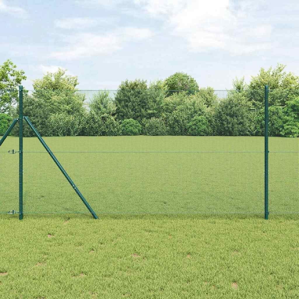 Lumarko Ogrodzenie z drutu spawanego z 13 słupkami Zielone 1.2x50 m Stal