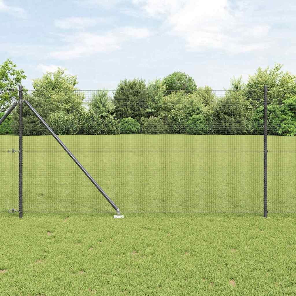 Lumarko Ogrodzenie z drutu spawanego z 13 słupkami z ostrzami Szare 1.2x25 m Stal
