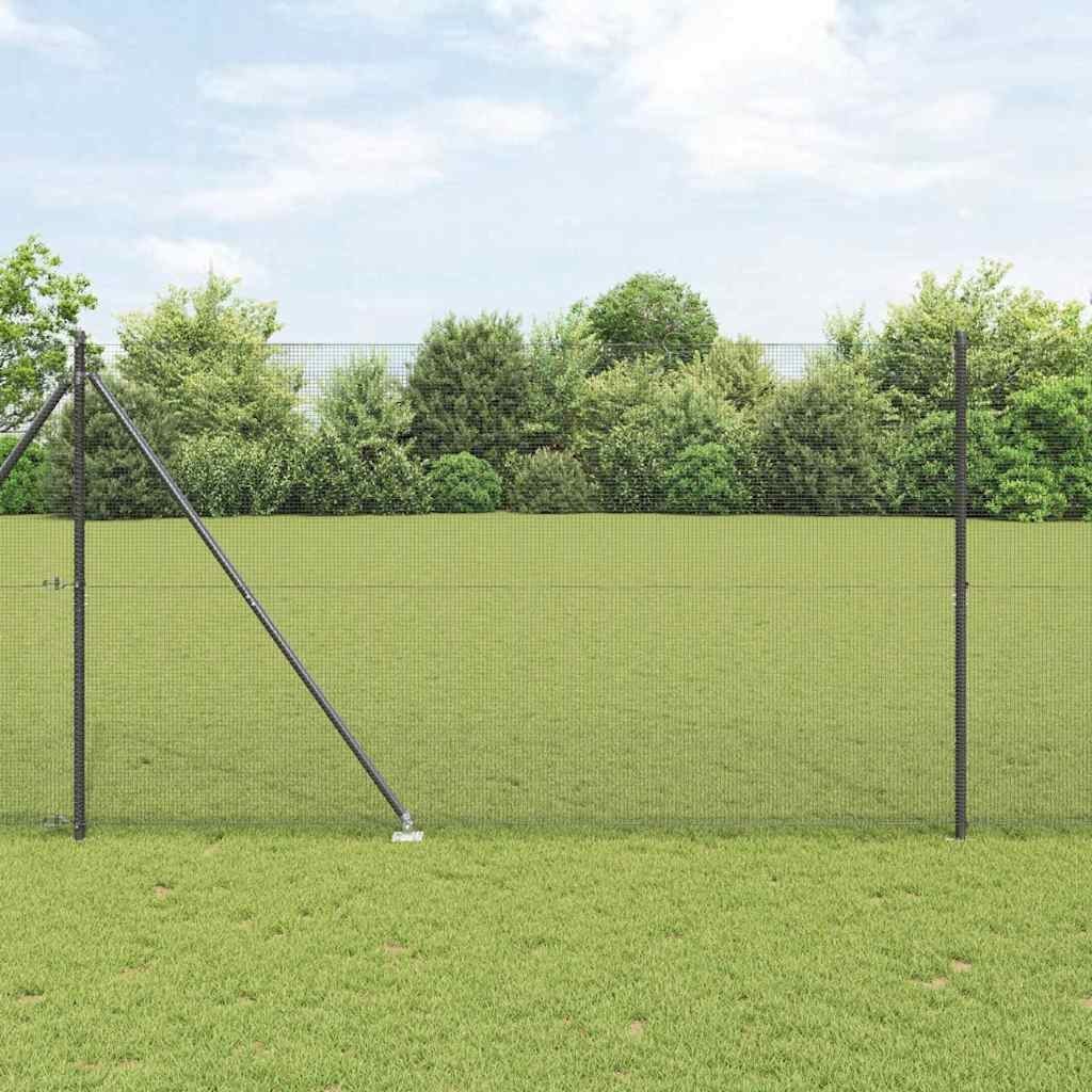Lumarko Ogrodzenie z słupkami Szary 25 x 1,5 m