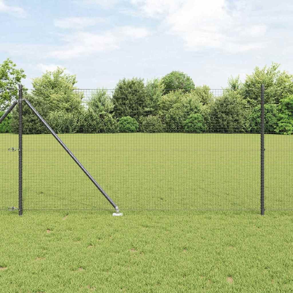 Lumarko Ogrodzenie z drutu spawanego z 13 kotwami palowymi Szary 1x50 m Stal