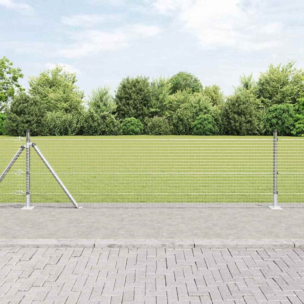 Lumarko Ogrodzenie ze zespawanej siatki z 13 słupkami flanszowymi 0,5x50 m Stal ocynkowana
