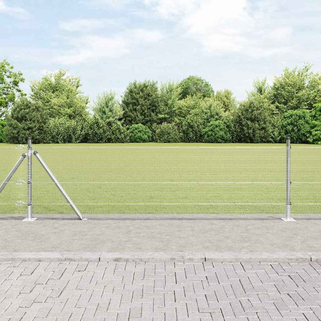 Lumarko Ogrodzenie z drutu spawanego z 13 słupkami z flanszami 0.6x50 m ze stali ocynkowanej