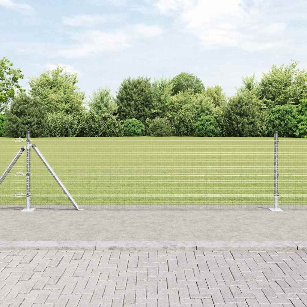 Lumarko Ogrodzenie z siatki spawanej z 7 słupkami z flanszą 0.4x10 m ze stali ocynkowanej