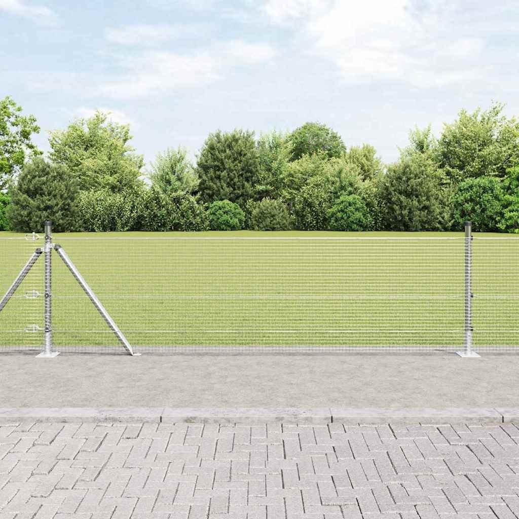 Lumarko Ogrodzenie z drutu spawanego z 7 słupkami z kołnierzem 0.6x10 m Stal ocynkowana
