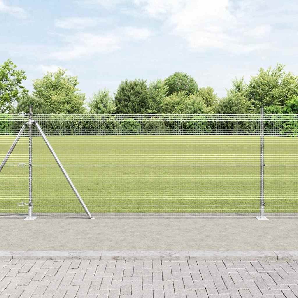 Lumarko Ogrodzenie z drutu spawanego z 7 słupkami z flanszami 0.8x10 m ze stali ocynkowanej