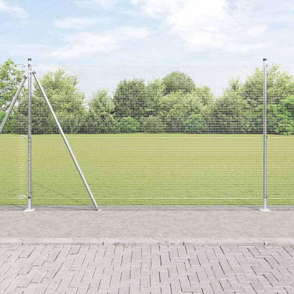 Lumarko Ogrodzenie z drutu spawanego z 13 słupkami z falbankami 1,4 x 50 m ze stali ocynkowanej
