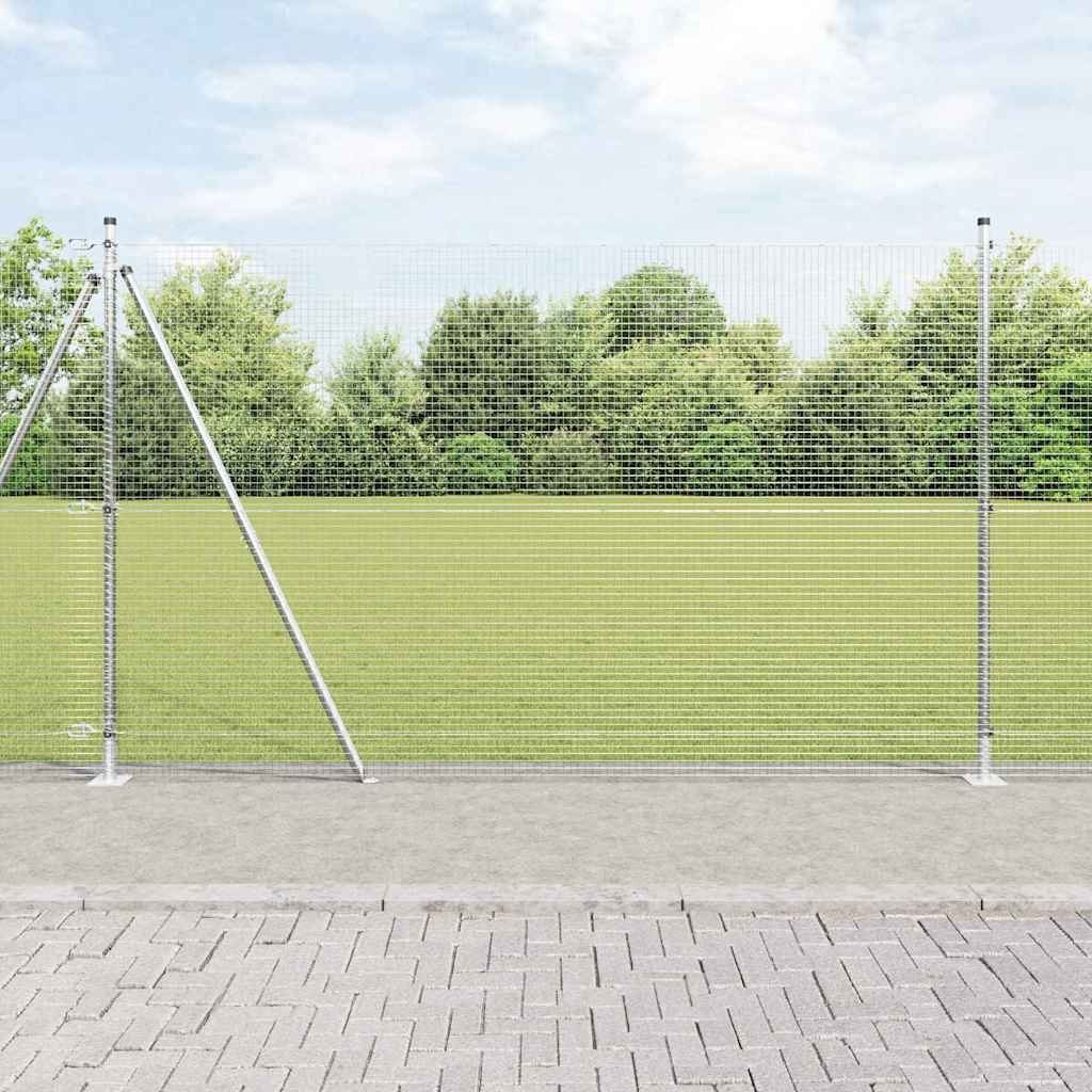 Lumarko Ogrodzenie z drutu spawanego z 13 słupkami z flanszami 1.4x50 m Stal ocynkowana