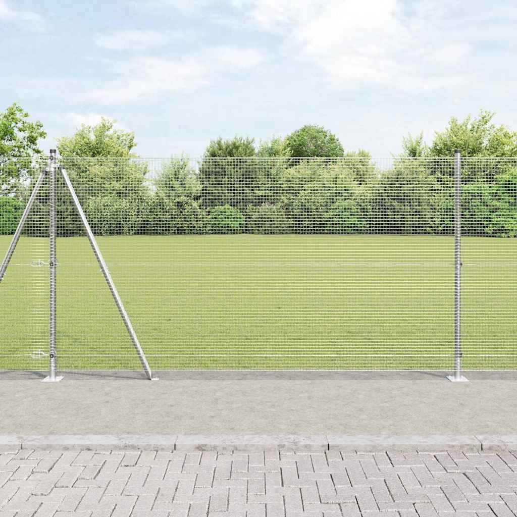 Lumarko Ogrodzenie spawane z 7 flanszowymi słupkami 1.2x10 m stal ocynkowana