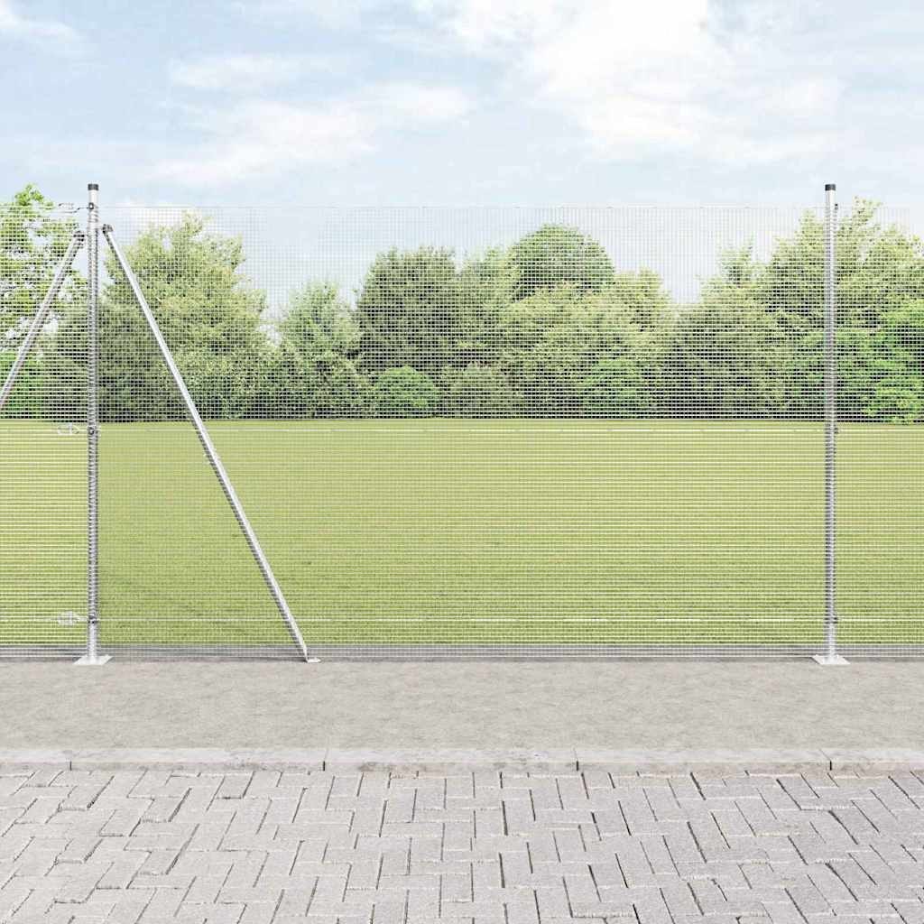 Lumarko Ogrodzenie z drutu spawanego z 13 słupami z flanszami 1,6x25 m ze stali ocynkowanej