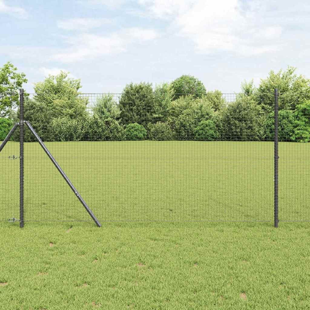 Lumarko Ogrodzenie z drutu spawanego z 13 słupkami Szary 1x50 m Stal