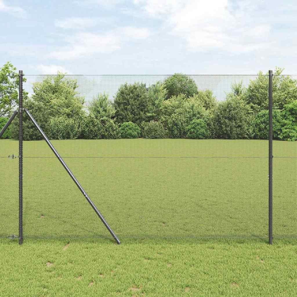 Lumarko Ogrodzenie spawane z 13 słupkami Szary 1.5x50 m Stal
