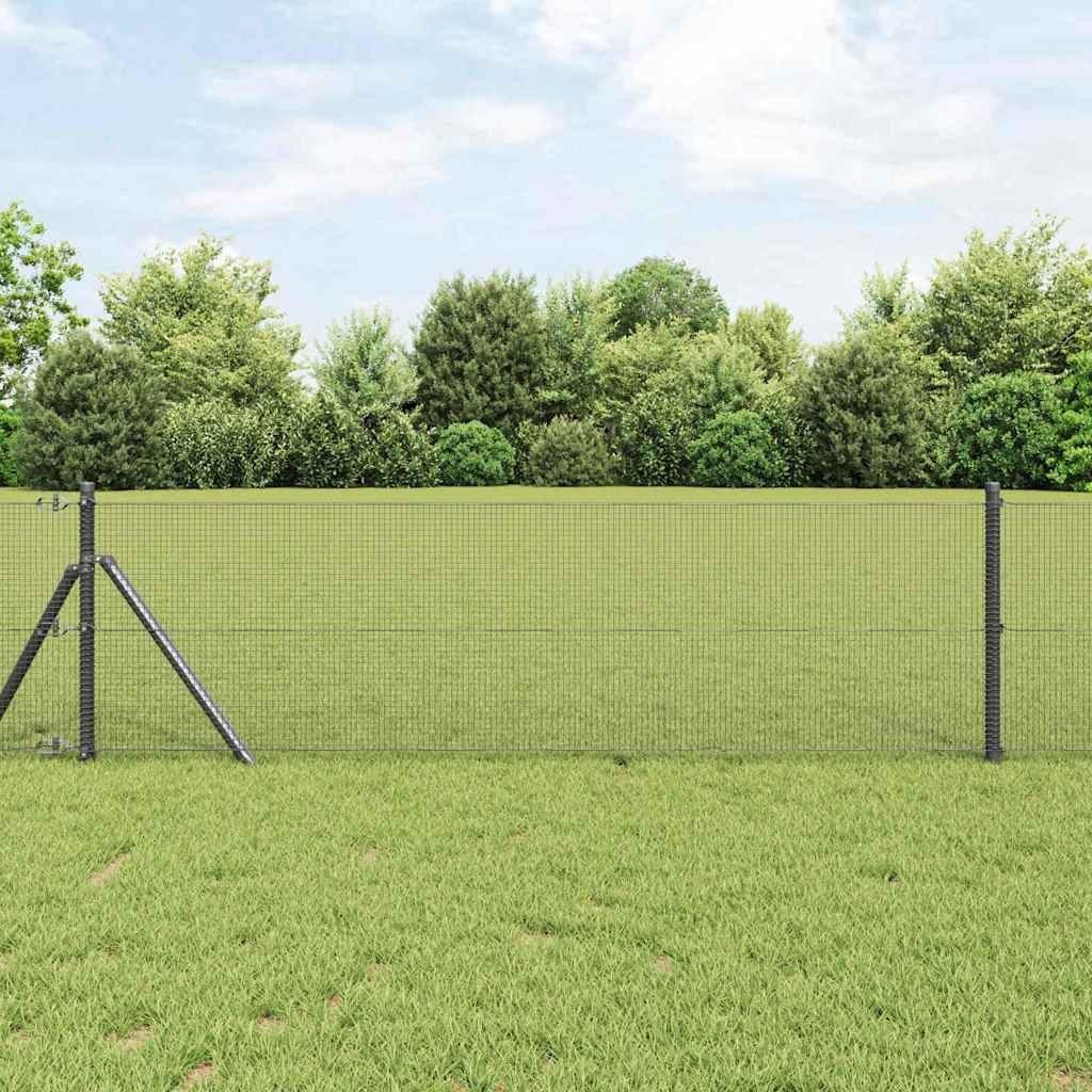 Lumarko Ogrodzenie z drutu spawanego z 13 słupkami Szare 0.8x100 m Stal