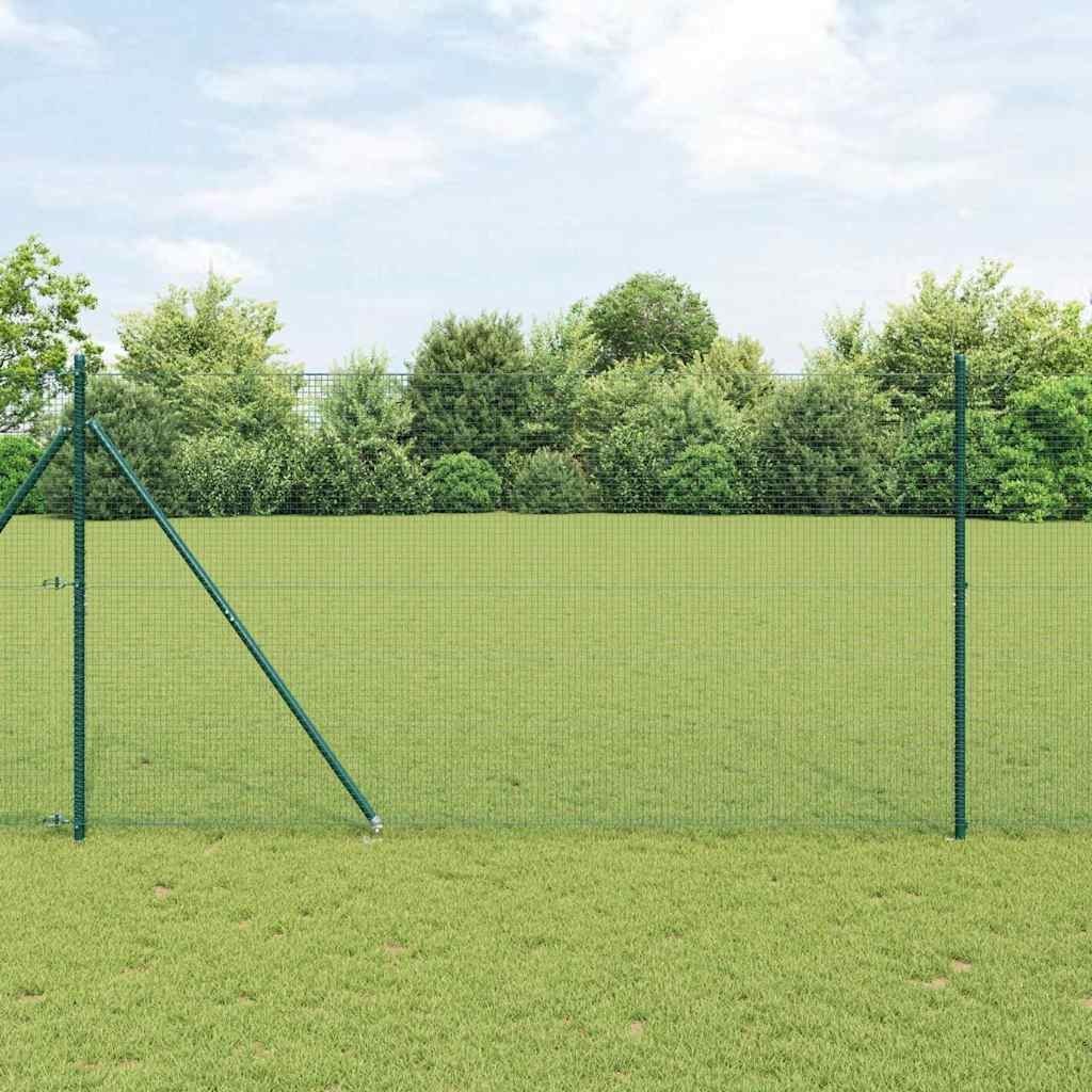 Lumarko Ogrodzenie z 7 kolcami zielonym 1.4x10 m stal