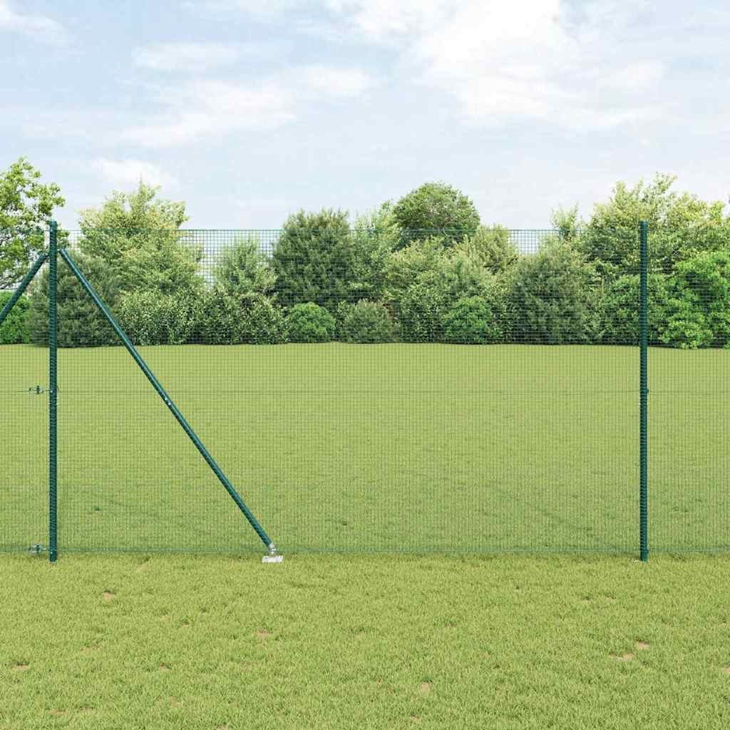 Lumarko Ogrodzenie z 7 Słupkami Spike Zielone 1,5x10 m Stal