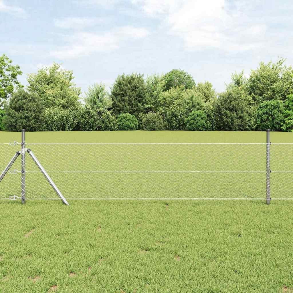 Lumarko Ogrodzenie z słupkami Srebrny 0.6 x 100 m Stal pokryta PCV