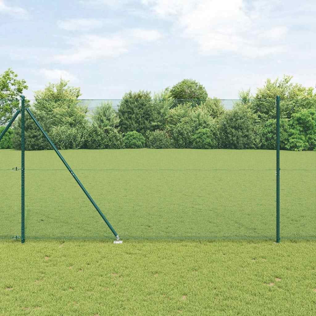 Lumarko Ogrodzenie z siatki spawanej z 13 kotwami żeliwnymi Zielone 1.6 x 2.5 m Stal