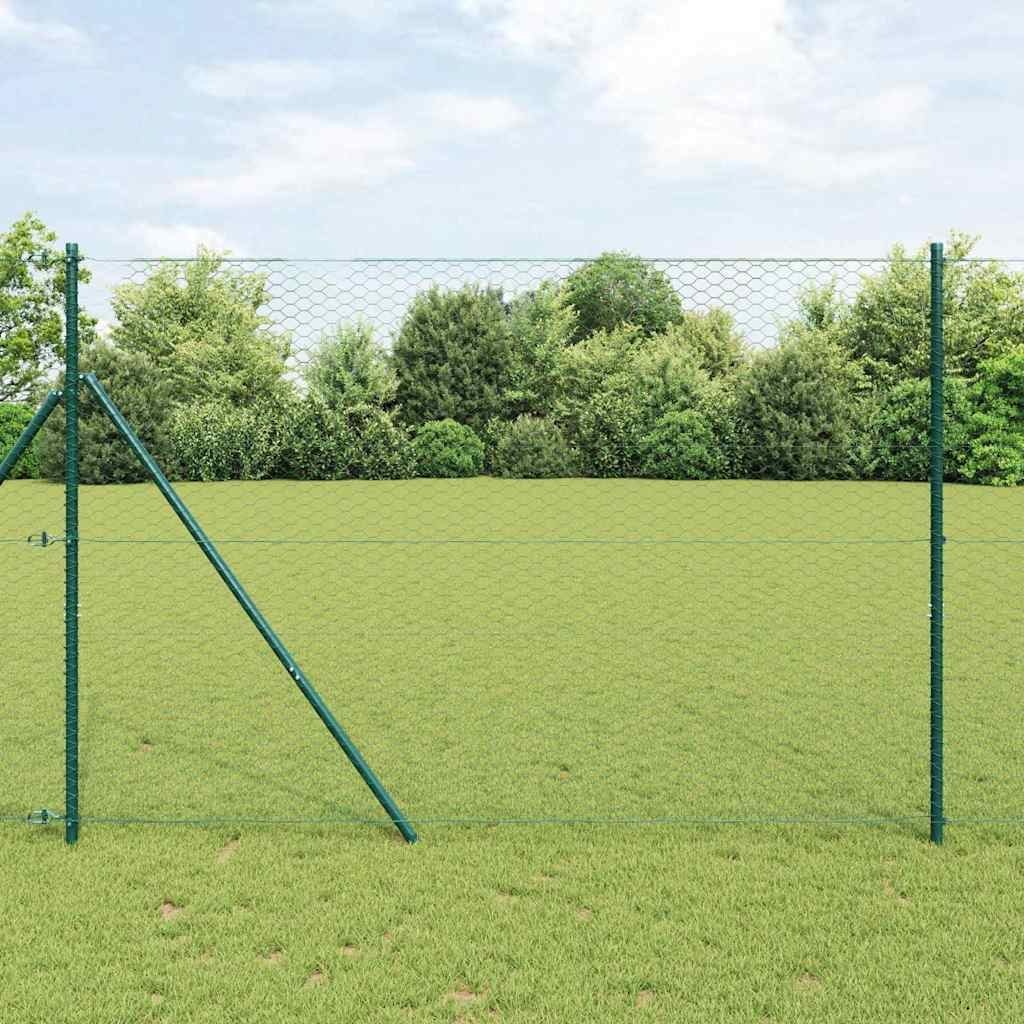 Lumarko Ogrodzenie z słupkami Zielony 1.6 x 50 m Stal pokryta PCV