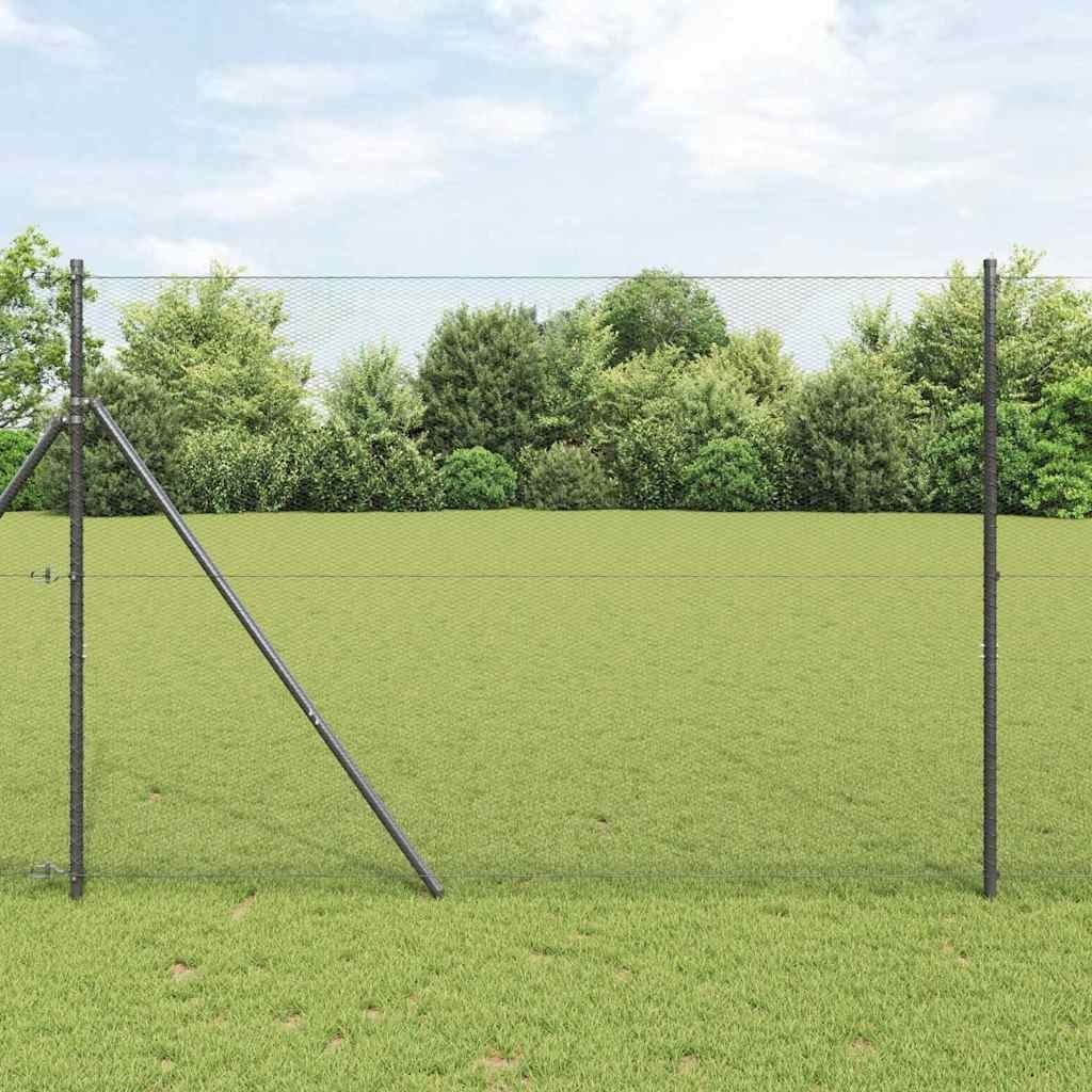 Lumarko Ogrodzenie z słupkami Szary 1.6 x 25 m Stal pokryta PCV