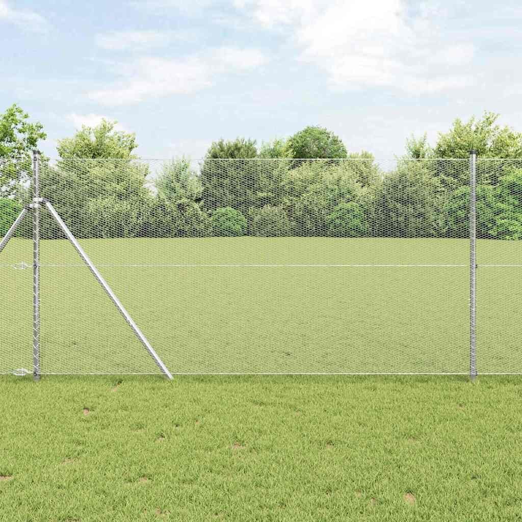 Lumarko Ogrodzenie z słupkami Srebrny 1.4 x 50 m Stal pokryta PCV