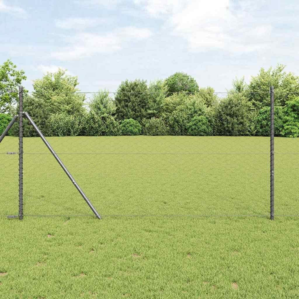 Lumarko Ogrodzenie z słupkami Szary 1 x 10 m Stal pokryta PCV