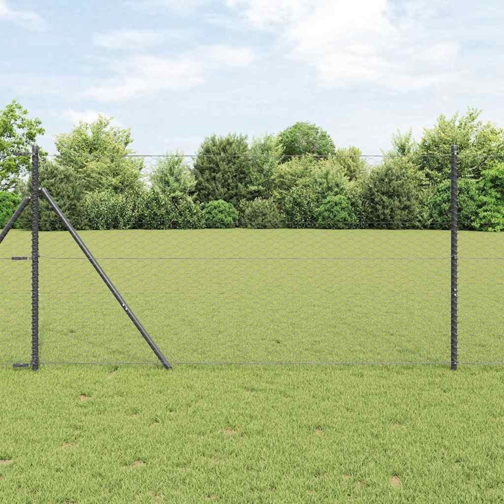 Lumarko Ogrodzenie z słupkami Szary 1.2 x 10 m Stal pokryta PCV