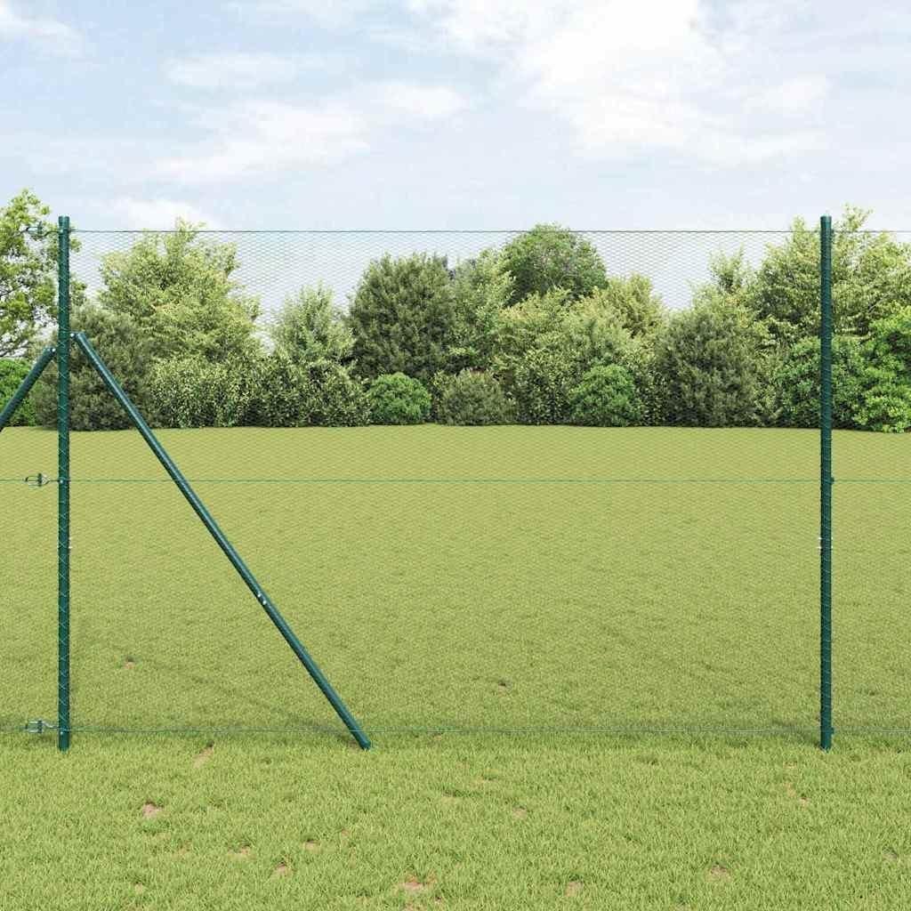 Lumarko Ogrodzenie z słupkami Zielony 1.6 x 25 m Stal pokryta PCV