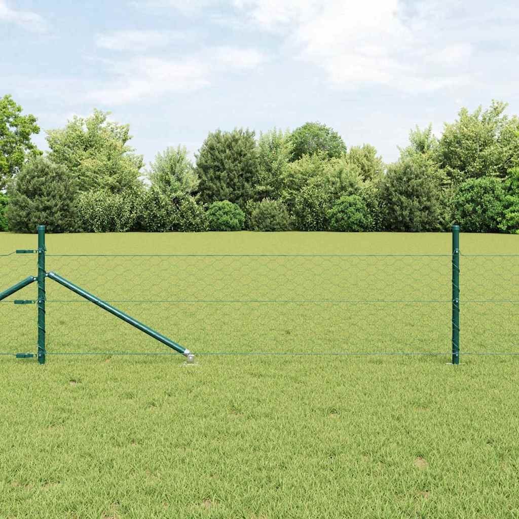 Lumarko Ogrodzenie z słupkami Zielony 0,5 x 50 m Stal pokryta PCV