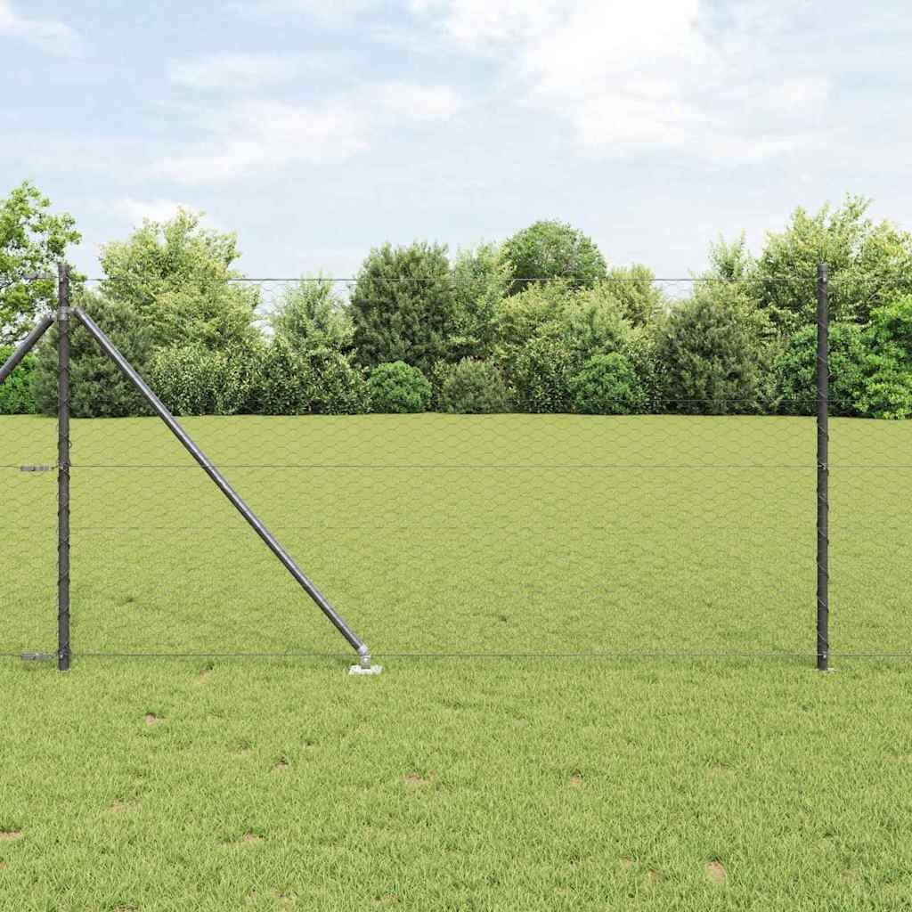 Lumarko Ogrodzenie z słupkami Szary 1 x 10 m Stal pokryta PCV