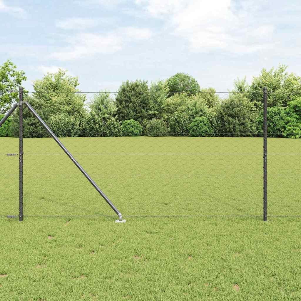 Lumarko Ogrodzenie z słupkami Szary 1.4 x 50 m Stal pokryta PCV