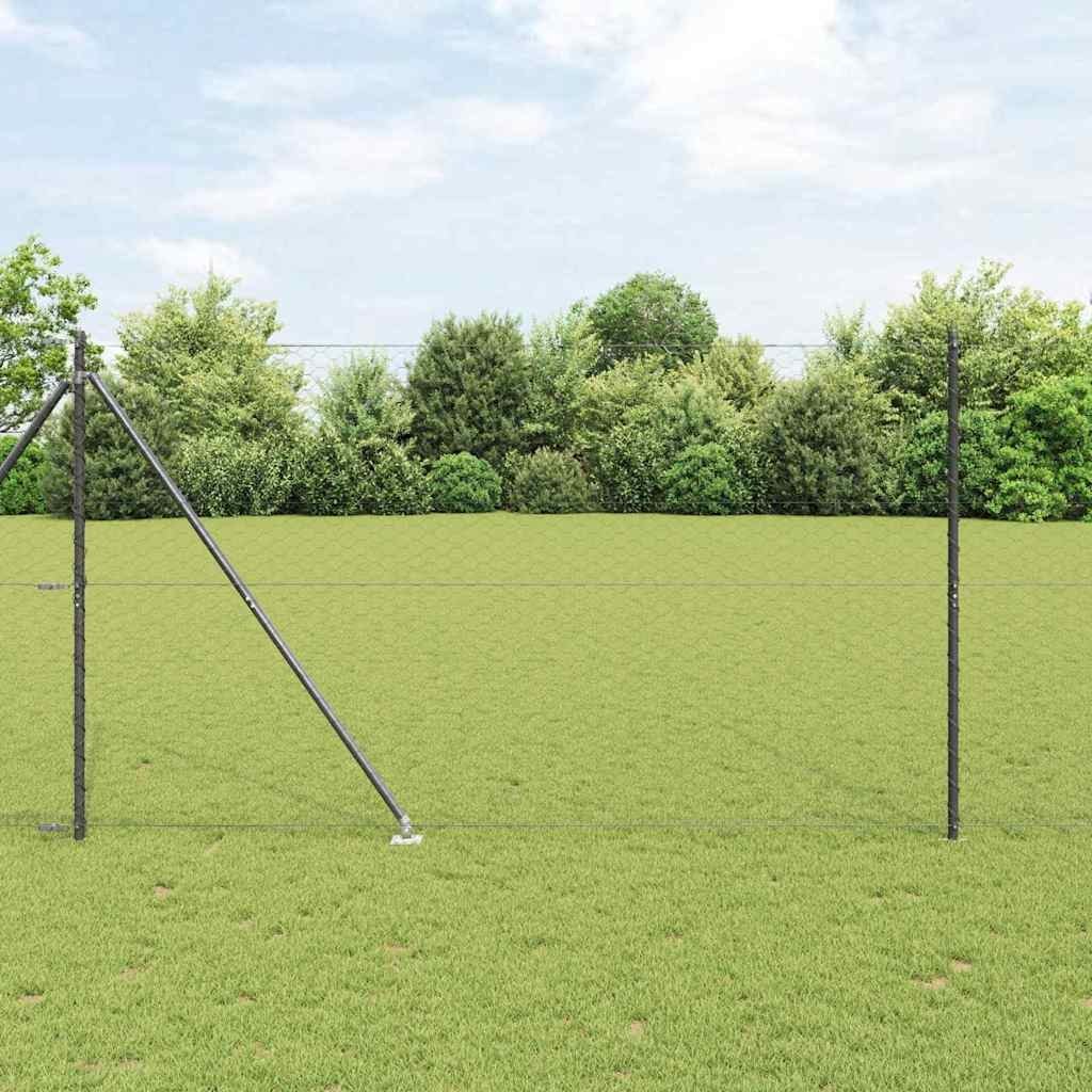 Lumarko Ogrodzenie z słupkami Szary 1.6 x 10 m Stal pokryta PCV