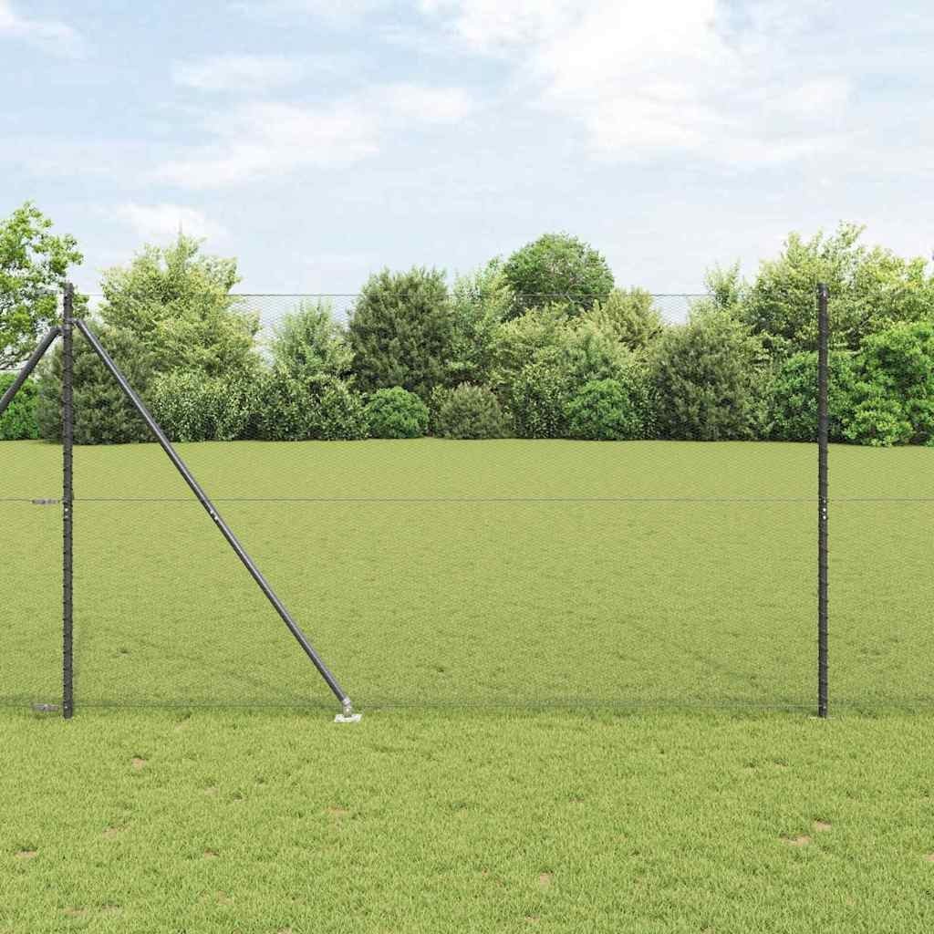 Lumarko Ogrodzenie z słupkami Szary 1.6 x 50 m Stal pokryta PCV