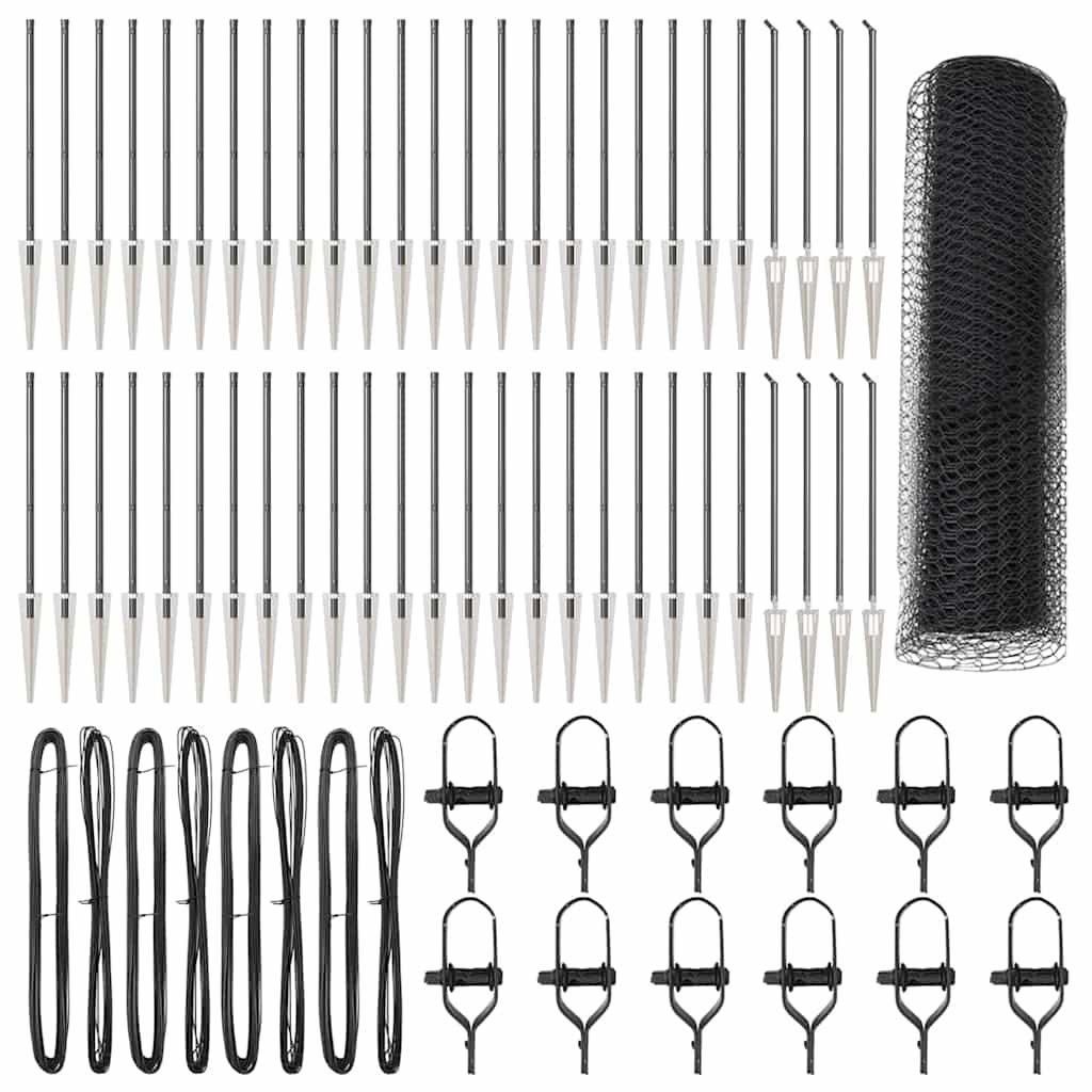 Lumarko Ogrodzenie z słupkami Szary 0.4 x 100 m Stal pokryta PCV