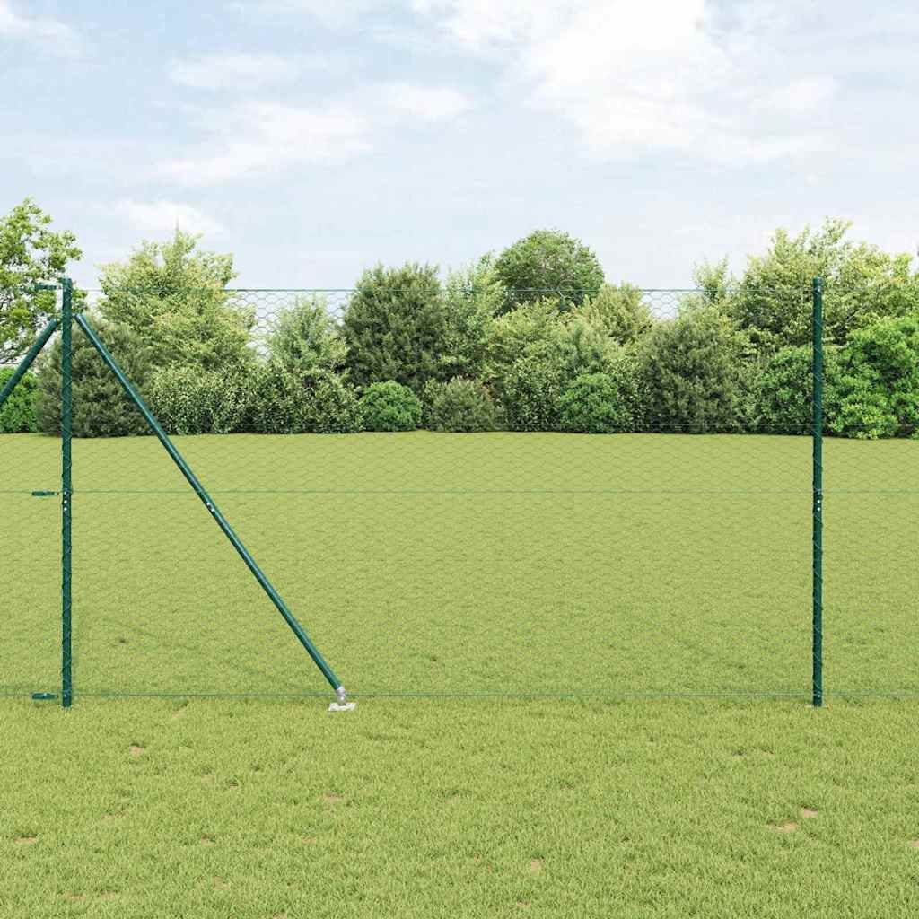 Lumarko Ogrodzenie z słupkami Zielony 1.6 x 50 m Stal pokryta PCV